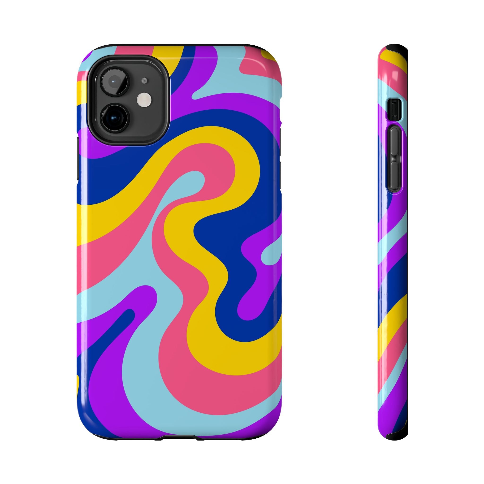 Psychedelic Swirl Tough Phone Case — Colorful Retro Abstract Protection