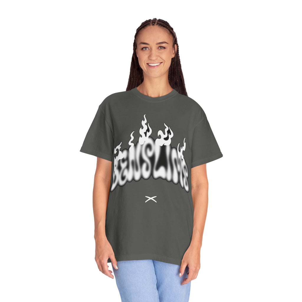 Graphic T-Shirt — 'Feels Like' Flame Text Streetwear Tee girls