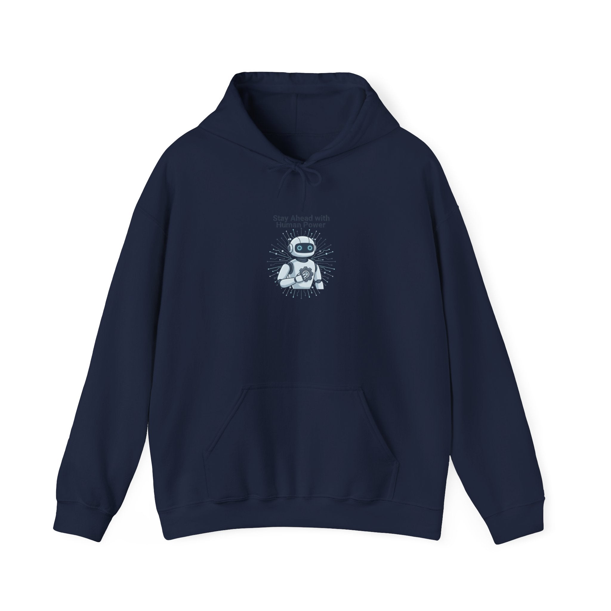 Stay Strong With Human Power Hoodie — Cute Retro Robot Graphic Sweatshirt