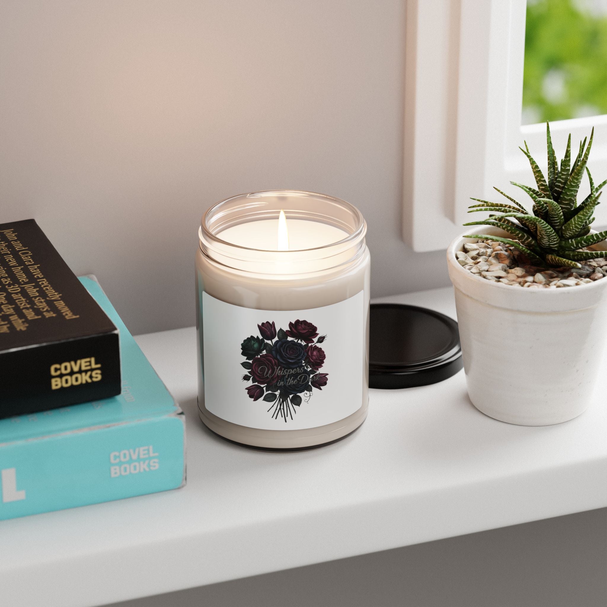 Midnight Bloom Rose Candle, Soy Jar Candle | Moody Floral, Gothic Flowers