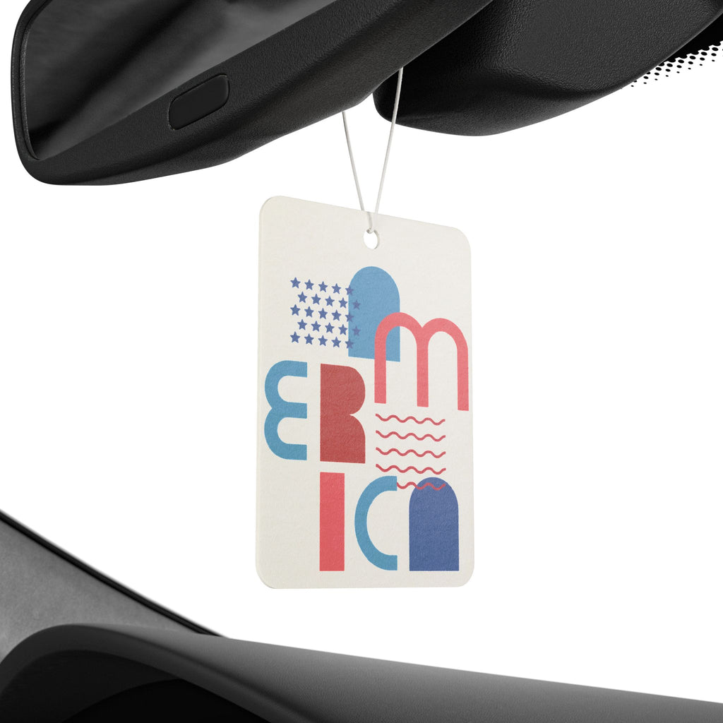 Retro Americana Car Air Freshener — 'America' Graphic Scent Tag
