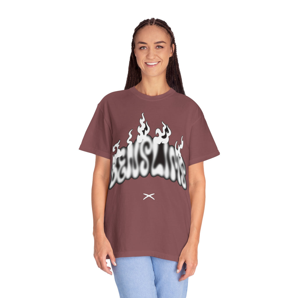 Graphic T-Shirt — 'Feels Like' Flame Text Streetwear Tee girls