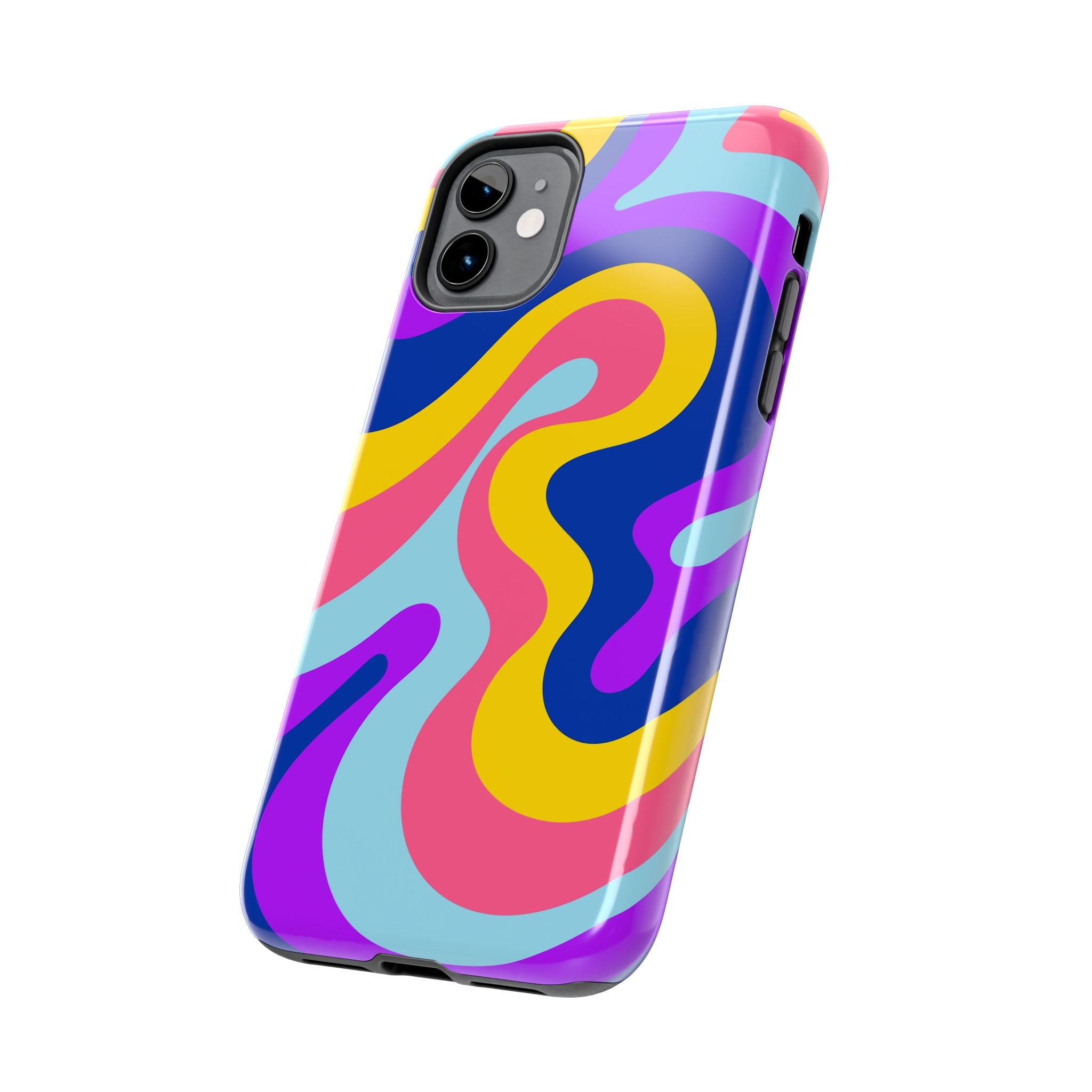 Psychedelic Swirl Tough Phone Case — Colorful Retro Abstract Protection