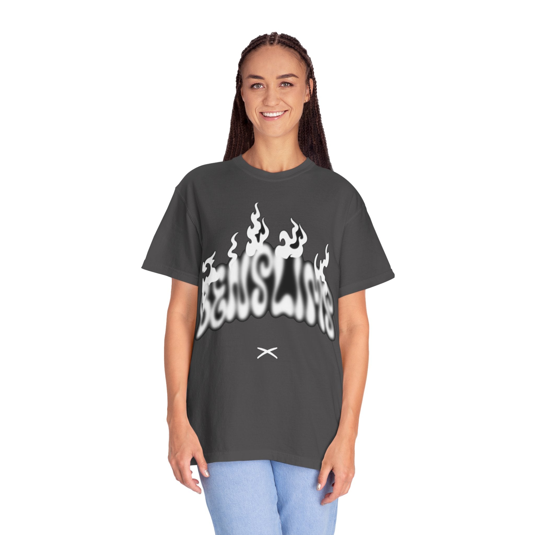 Graphic T-Shirt — 'Feels Like' Flame Text Streetwear Tee girls