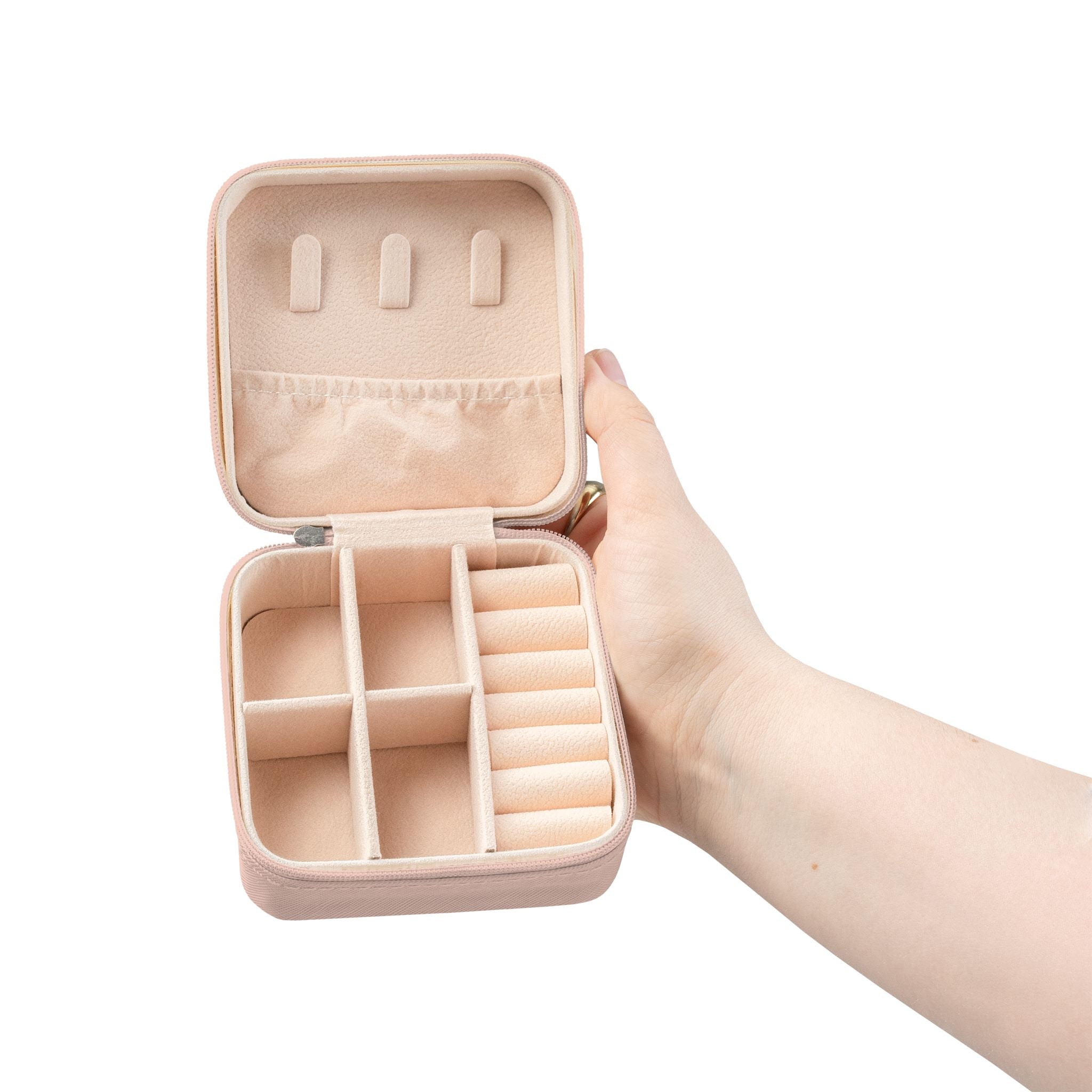 Compact Jewelry Travel Case — Pink Portable Organizer with 'If You're Looking for Permission, Sorry, I Don't Give It' Quote