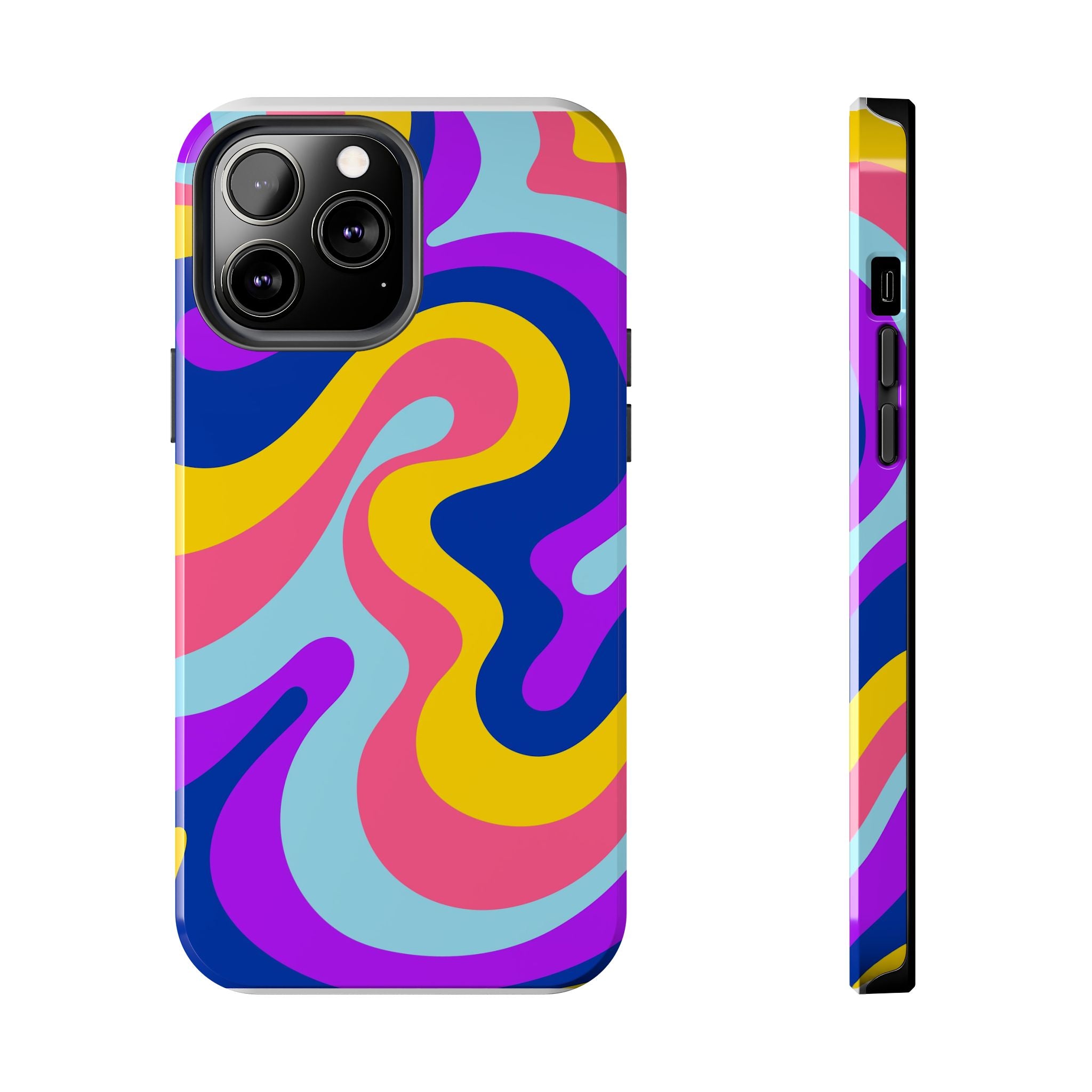 Psychedelic Swirl Tough Phone Case — Colorful Retro Abstract Protection