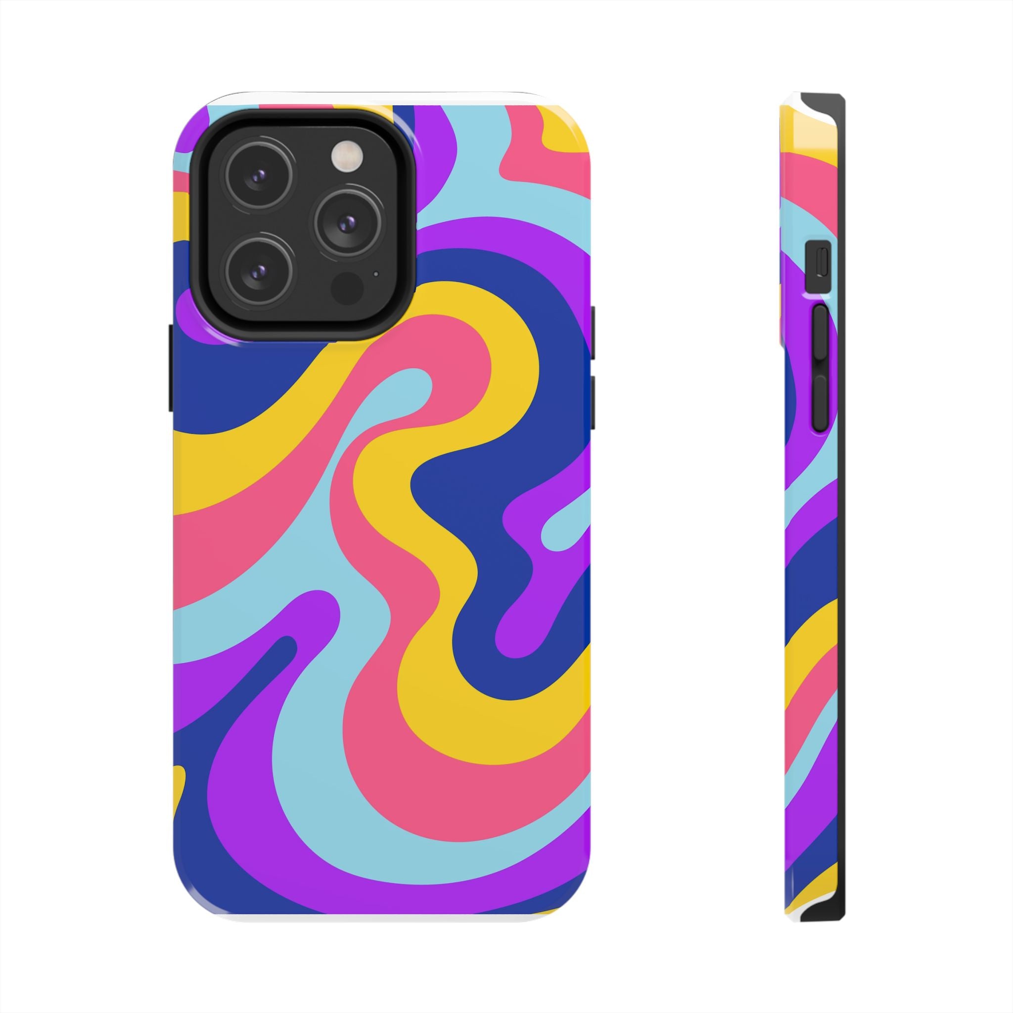 Psychedelic Swirl Tough Phone Case — Colorful Retro Abstract Protection