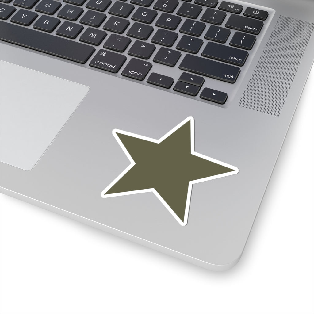 Olive Star Kiss-Cut Sticker — Durable Decorative Laptop & Planner Decal