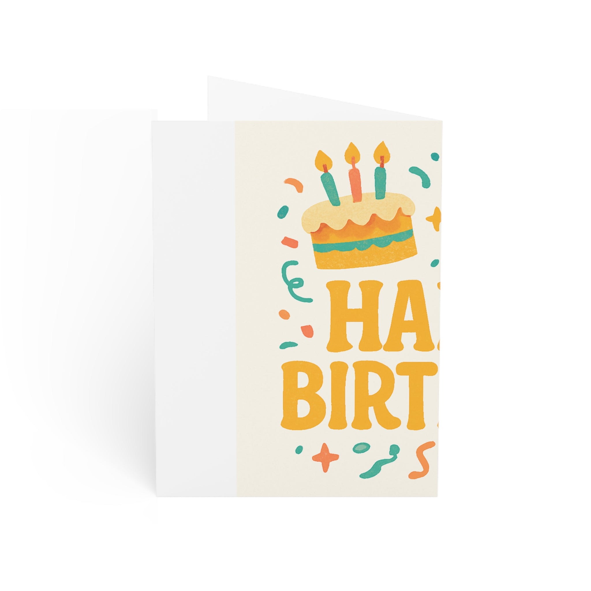 Birthday Greeting Cards Set — Happy Birthday Balloons & Cake — Packs of 1/10/30/50