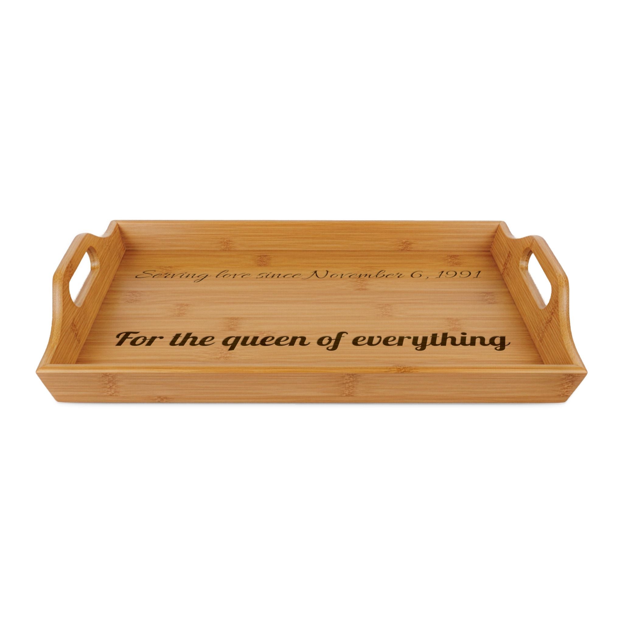 Engraved Bamboo Serving Tray birthday present