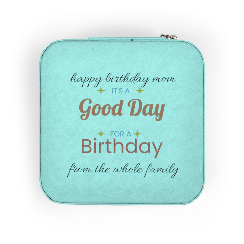Compact Birthday Jewelry Travel Case — Personalized 'Good Day' Gift Box for Mom